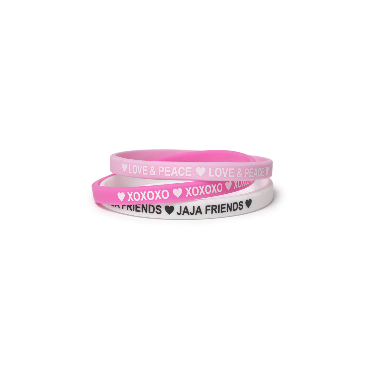 RUBBER BRACELET PINK / WHITE